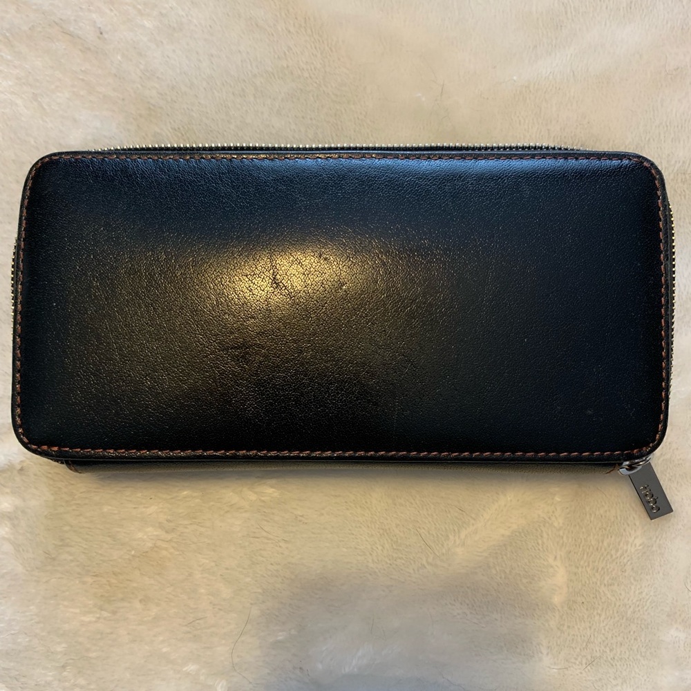 Black Leather HOBO International brand wallet